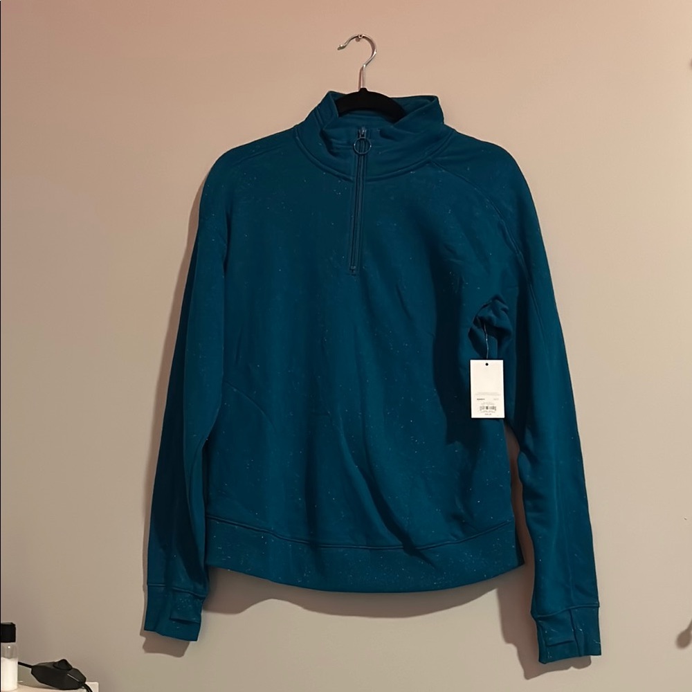 Speckled Teal Quarter-Zip Pullover